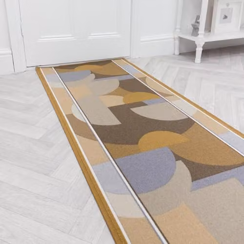 runrug Malis Hardwearing Hallway Runner Rug, Beige, W: 66 cm, L: 390 cm