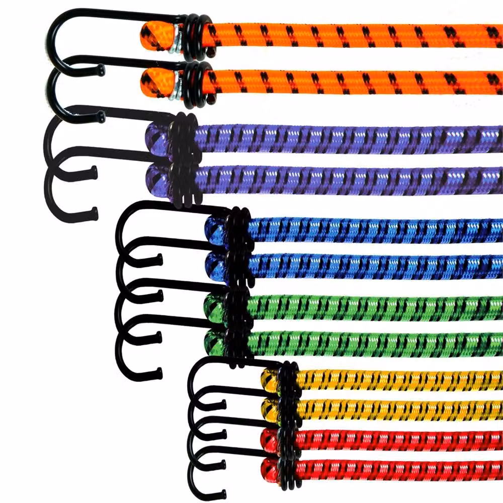 Havendro 12-Piece Bungee Cord Set with Hooks, Orange Elastic Luggage Straps – 4