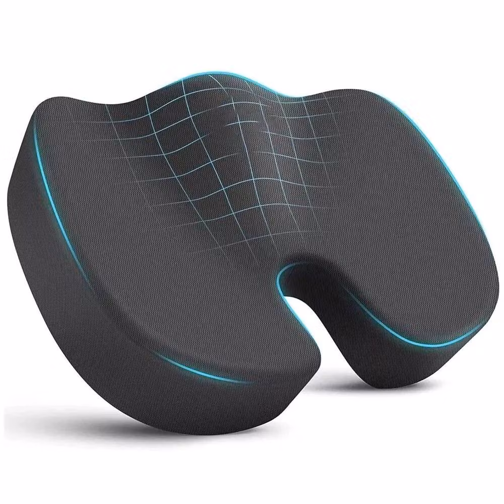 NESTLUNE Ergonomic Memory Foam Seat Cushion for Office Chairs and Cars, Black, W: 190 cm x D: 100 cm – 2
