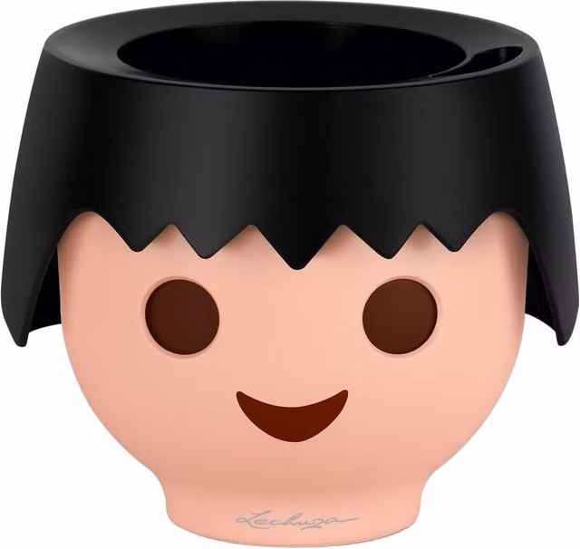 LECHUZA Ojo Round Self-Watering Indoor Planter in Raven Black