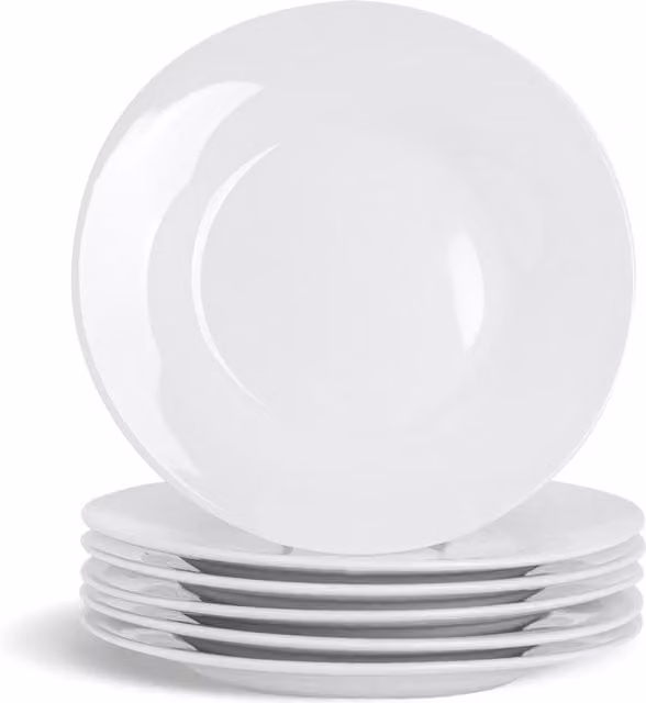 Argon Tableware Classic White Porcelain Side Plates, Pack of 24, Diameter: 15.5 cm