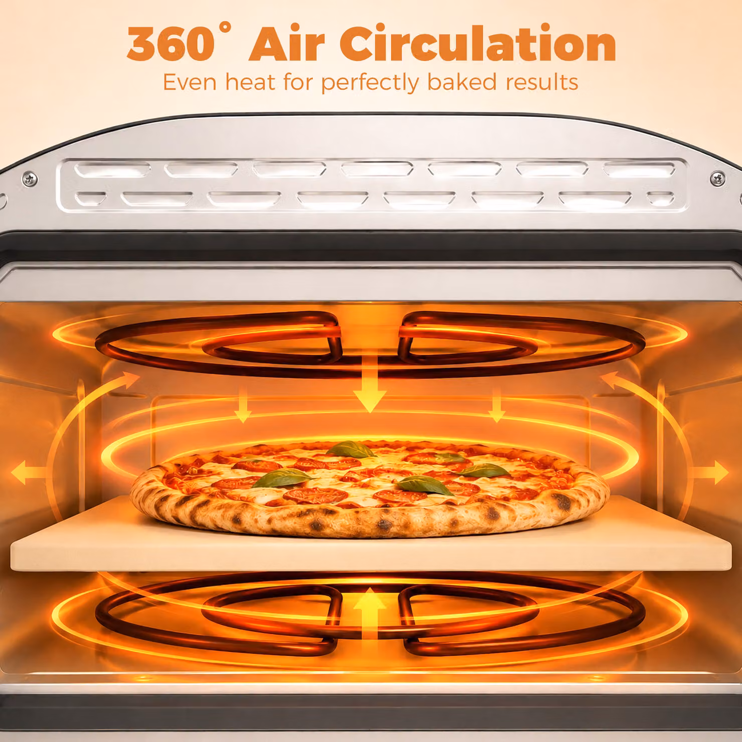 HOMCOM Electric Pizza Oven with 2200W Power, Ceramic Stone, Viewing Window and Analog Timer, Black – 7