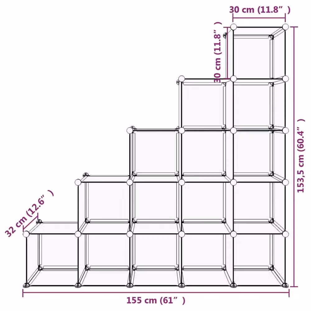 Berkfield Home 15 Cube Storage Organiser in Black – 5