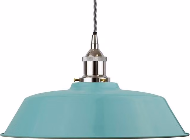 SE Home Chancery Pendant Light in Duck Egg Blue and Grey with Nickel Finish