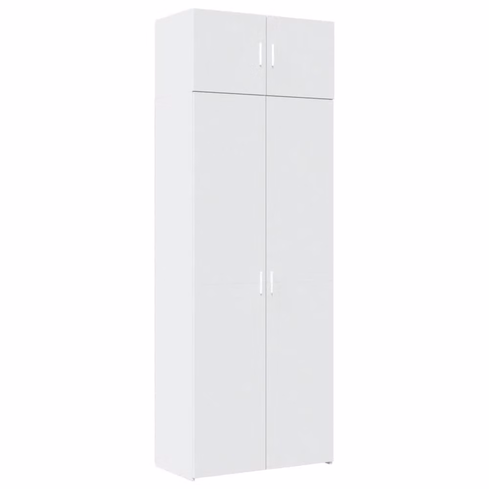 Berkfield Home Freestanding Storage Cabinet in White, W: 80 cm, D: 42.5 cm, H: 225 cm