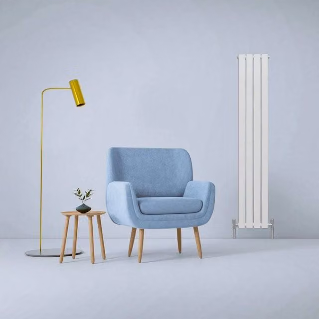 FLAVORA Gloss White Designer Flat Steel Radiator W/H: 160 x 28 cm