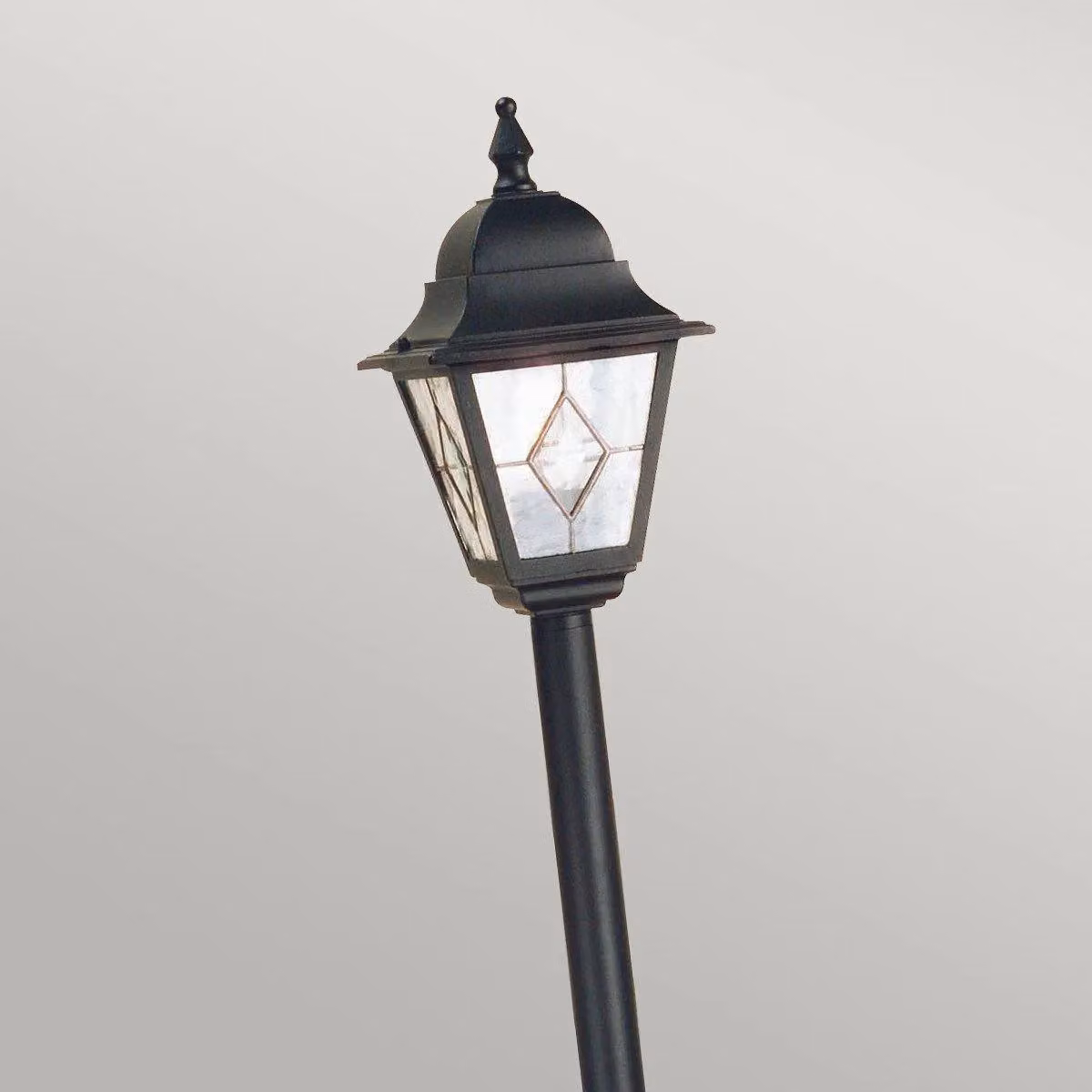 Netlighting Norfolk Black Outdoor Bollard Lantern with Transparent Glass and E27 Socket, IP43 Rated – 2