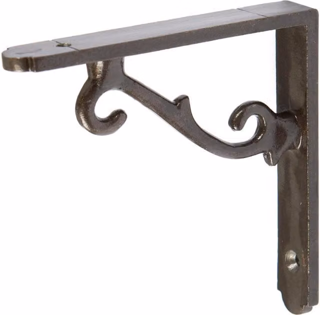 Hammer and Tongs 105mm Scroll Iron Shelf Bracket in Black and Grey