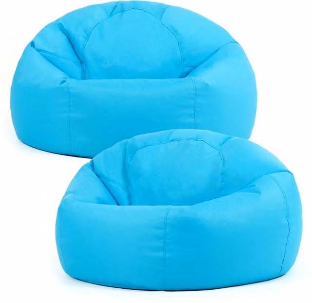 ICON Classic Indoor and Outdoor Bean Bag Set of 2 in Turquoise Blue