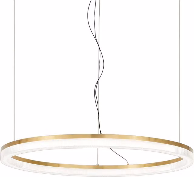 Crown Modern Integrated LED Ring Pendant Ceiling Light in Gold/Brass, W/D/H: 60 x 60 x 20.5 cm