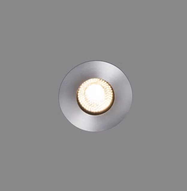 Netlighting Grund LED Large Round In-Ground Recessed Outdoor Spotlight in Grey Matt Nickel
