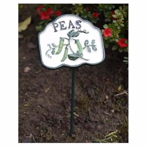 Gifts Direct 2 U Metal Peas Vegetable Garden Marker Sign, Multicolour
