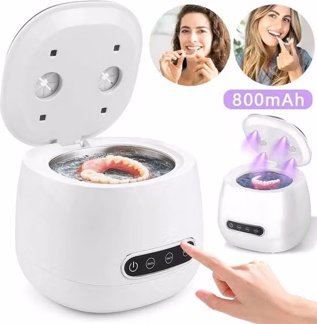 FLAVORA Sonic Dental Pod Aligner Retainer Cleansing Machine in White, W/D/H: 100 x 15 x 15 cm – 1