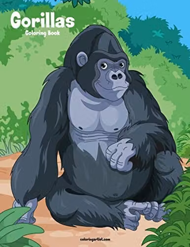 Gorillas Coloring Book 1: Volume 1 Multicolour Childrens Paper Coloring Book
