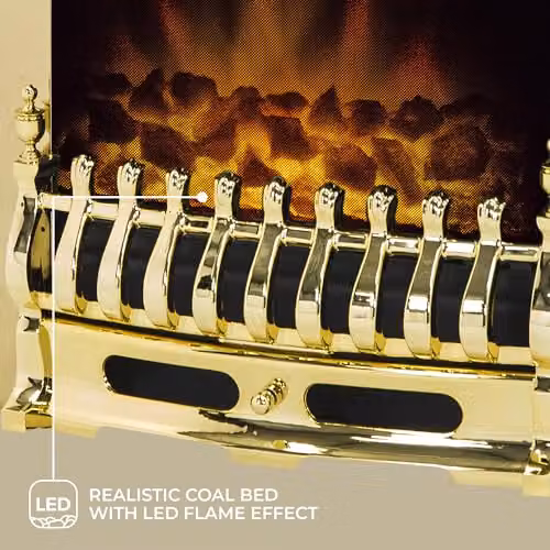 Adam Blenheim 2000 W Electric Inset Fire in Gold – 3