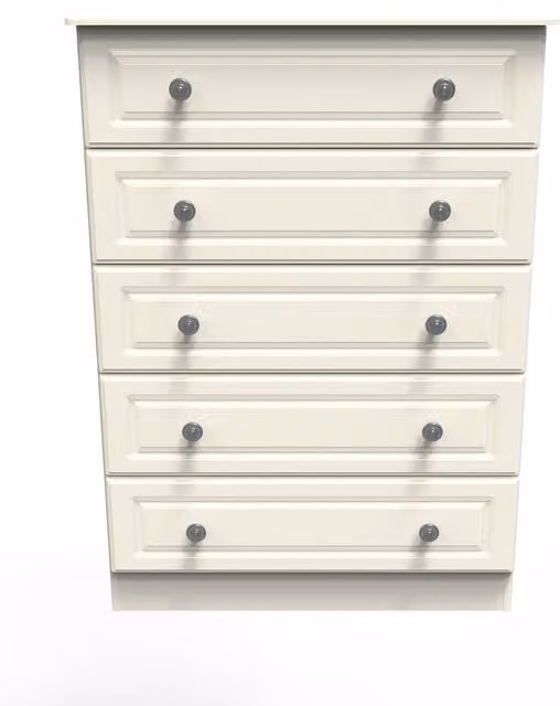 Ready Assembled 2 U Stirling 5 Drawer Chest in Cream
