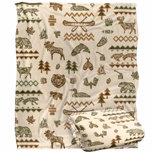 JQ Licensing Lodge Cabin Silky Touch Super Soft White Fleece Throw Blanket W: 152 cm, D: 127 cm – 1