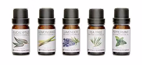 Rio Aromatherapy Essential Oils Gift Set – 5 x 10ml 100% Pure Oils (Lavender, Peppermint, Tea Tree, Lemon, Eucalyptus) – 5