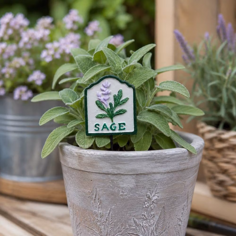 Gifts Direct 2 U Metal Herb Garden Stake Markers in Sage – 3
