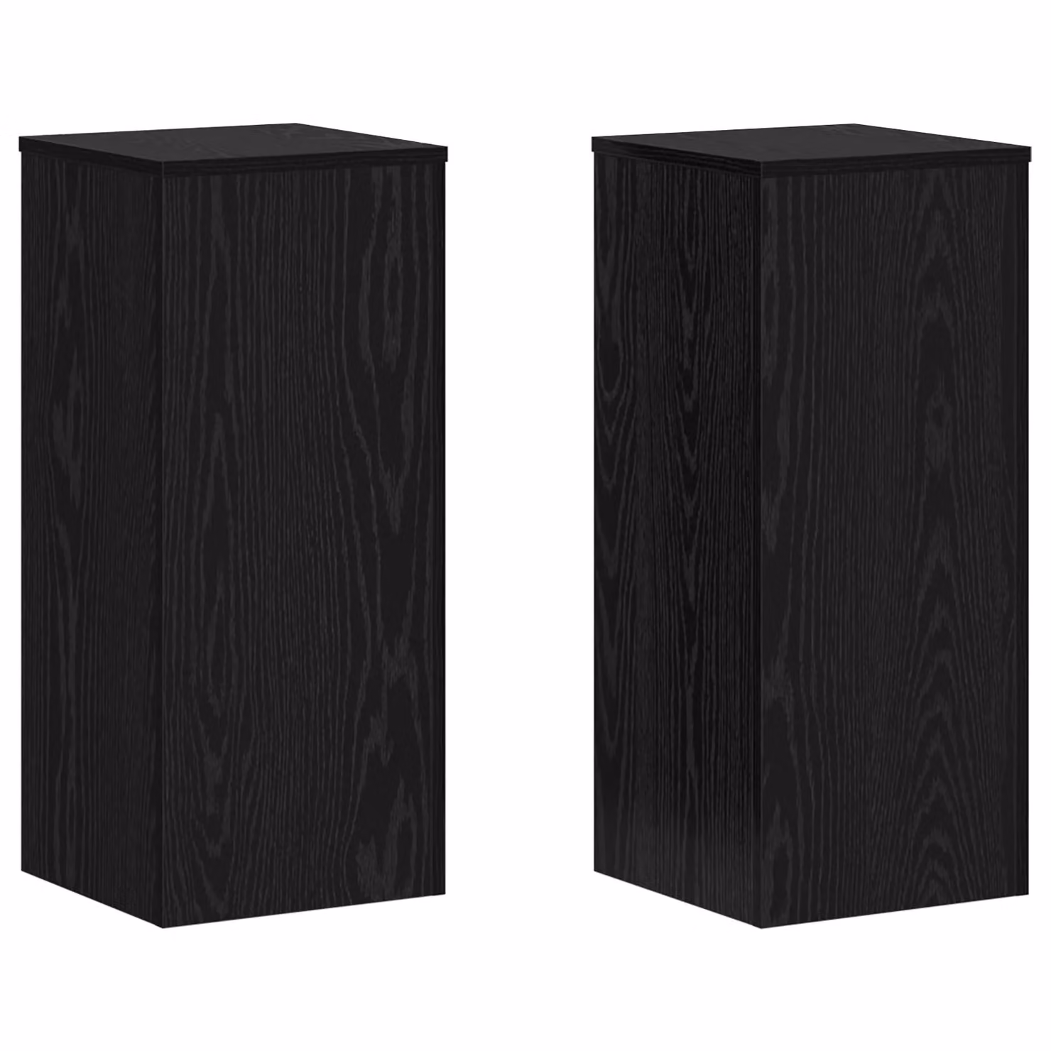 Berkfield Home Set of 2 Minimalist Plant Stands in Black Oak, W/D/H: 30 x 30 x 70 cm – 2