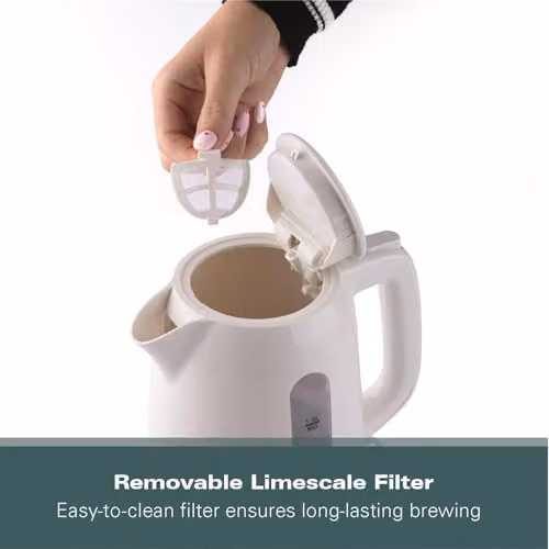 Hamilton Beach Compact Electric Kettle, 1L, White – 4