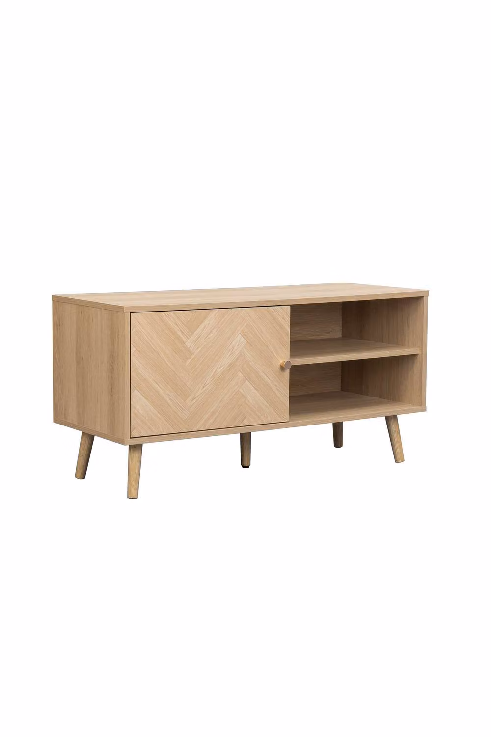 Birlea Herringford Small TV Unit Entertainment Stand in Brown Oak Parquet Design – 2