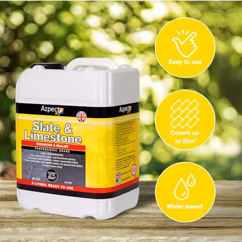 Azpects EASYSeal Transparent Water Based Slate and Limestone Sealer and Enhancer, 5 l – 2