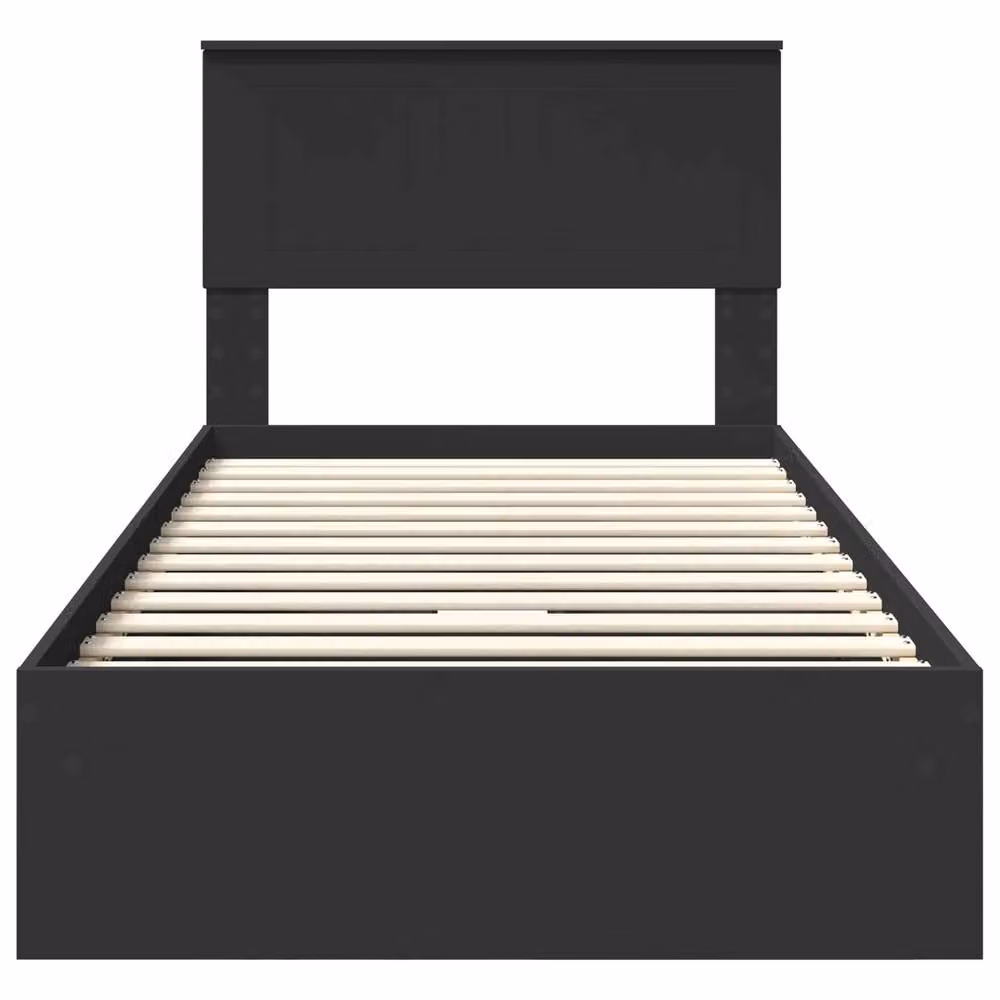 Berkfield Home Modern Storage Bed with Headboard and Drawers in Black, W/D/H: 90 x 190 cm – 3