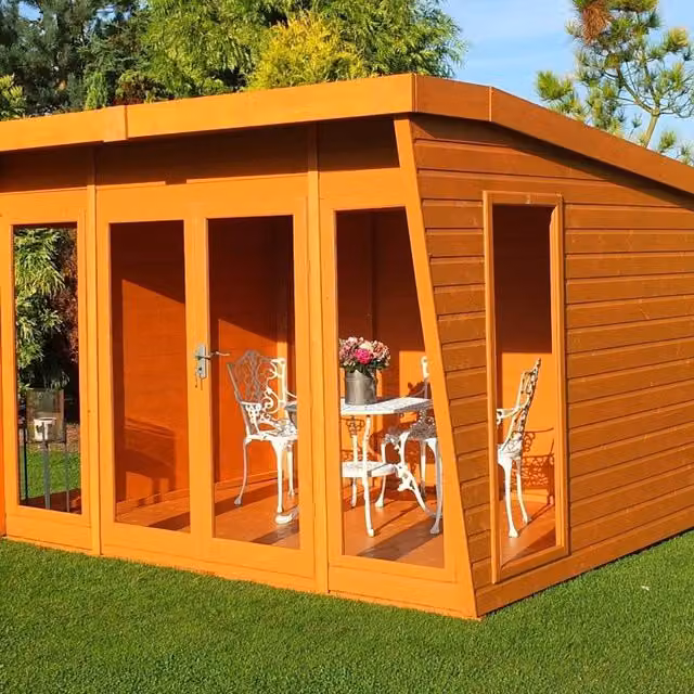 Shires Highclere Shiplap Summerhouse Garden Sun Room in Brown