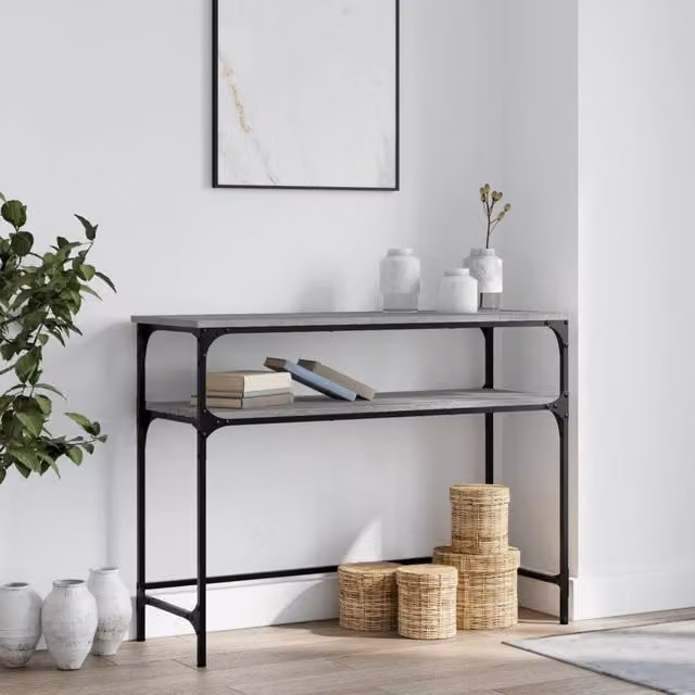 Berkfield Home Grey Sonoma Console Table, W/D/H: 100 x 35.5 x 75 cm