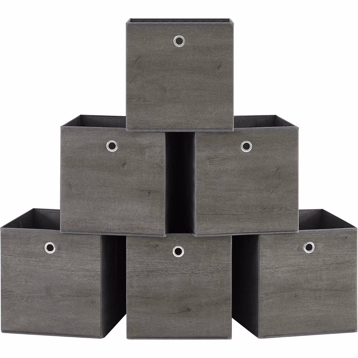 SONGMICS Multi Pack Fabric Storage Boxes with Handles, Grey, W: 30 cm, D: 30 cm, H: 30 cm – 5