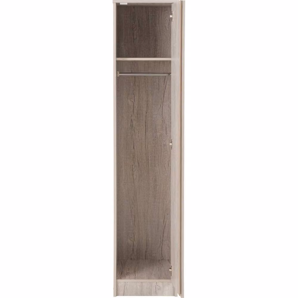 FORGEVIO Urban Snow Grey Oak 1 Door Wardrobe with Hanging Rail in Light Grey – 2