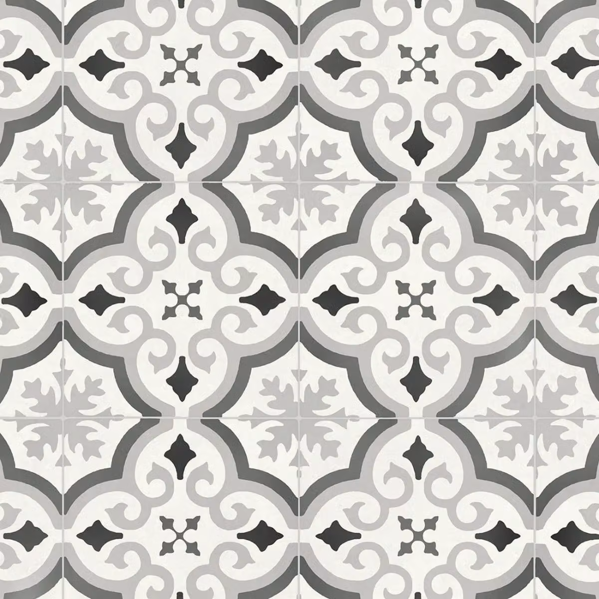 Vinyl Flooring UK Black Geometric Tile-Look Designer Effect Sheet Vinyl Flooring, Thickness: 2.8 mm, W: 300 cm, L: 500 cm – 2