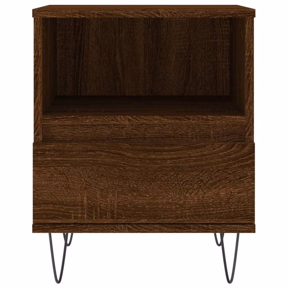 Berkfield Home Set of 2 Modern Brown Oak Bedside Cabinets, W/D/H: 40 x 35 x 50 cm – 3