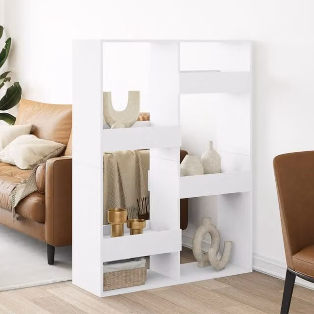 Berkfield Home White Straight Room Divider in MDF, W/D/H: 100 x 33 x 135 cm – 1
