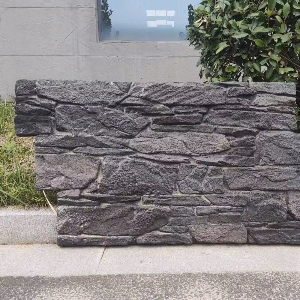 ENER-J Rustic Stacked Slate PU Wall Panel, Dark Grey, W/D/H: 120 x 60 x 6 cm (Pack of 2) – 3