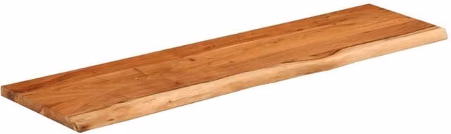 Berkfield Home Brown Acacia Solid Wood Live Edge Wall Shelf, W: 100 cm, D: 30 cm, H: 2.5 cm
