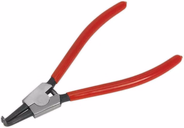 Loops Bent Nose External Circlip Pliers, 230mm, Red and Multicolour, Chrome Vanadium Steel
