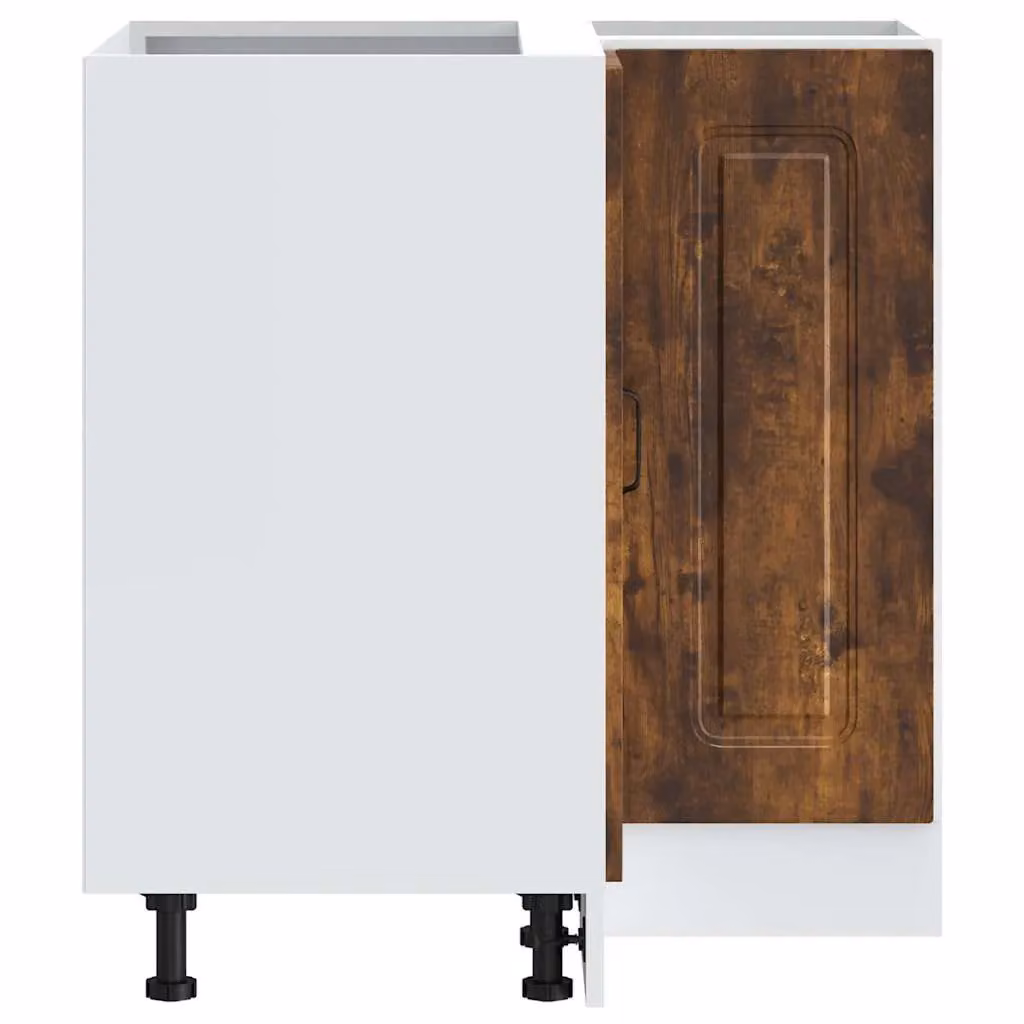 Berkfield Home Kalmar Kitchen Corner Base Cabinet in Smoked Oak Brown Engineered Wood – 3