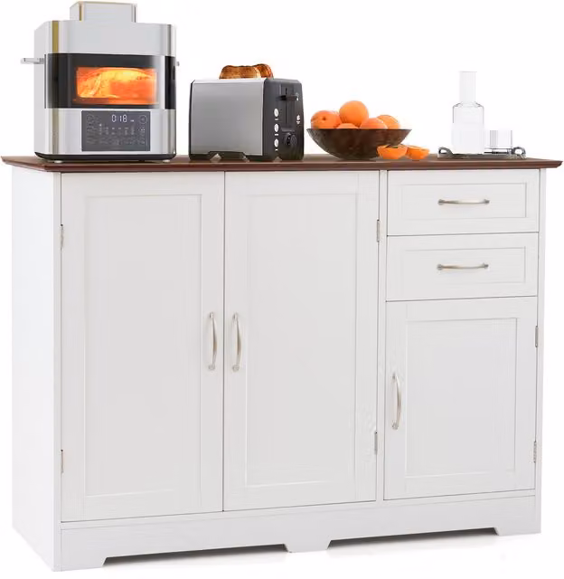 Costway Modern Buffet Sideboard and Storage Console Table in White