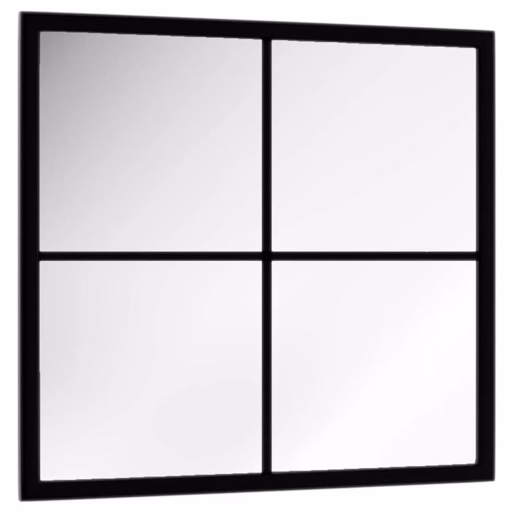 Berkfield Home Classic Square Wall Mirror in Black Metal, W/H: 40 x 40 cm – 3