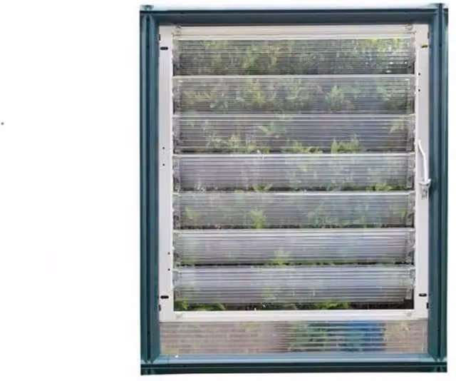 Palram Greenhouse Louvre Side Window Rion in Green and Silver – 1