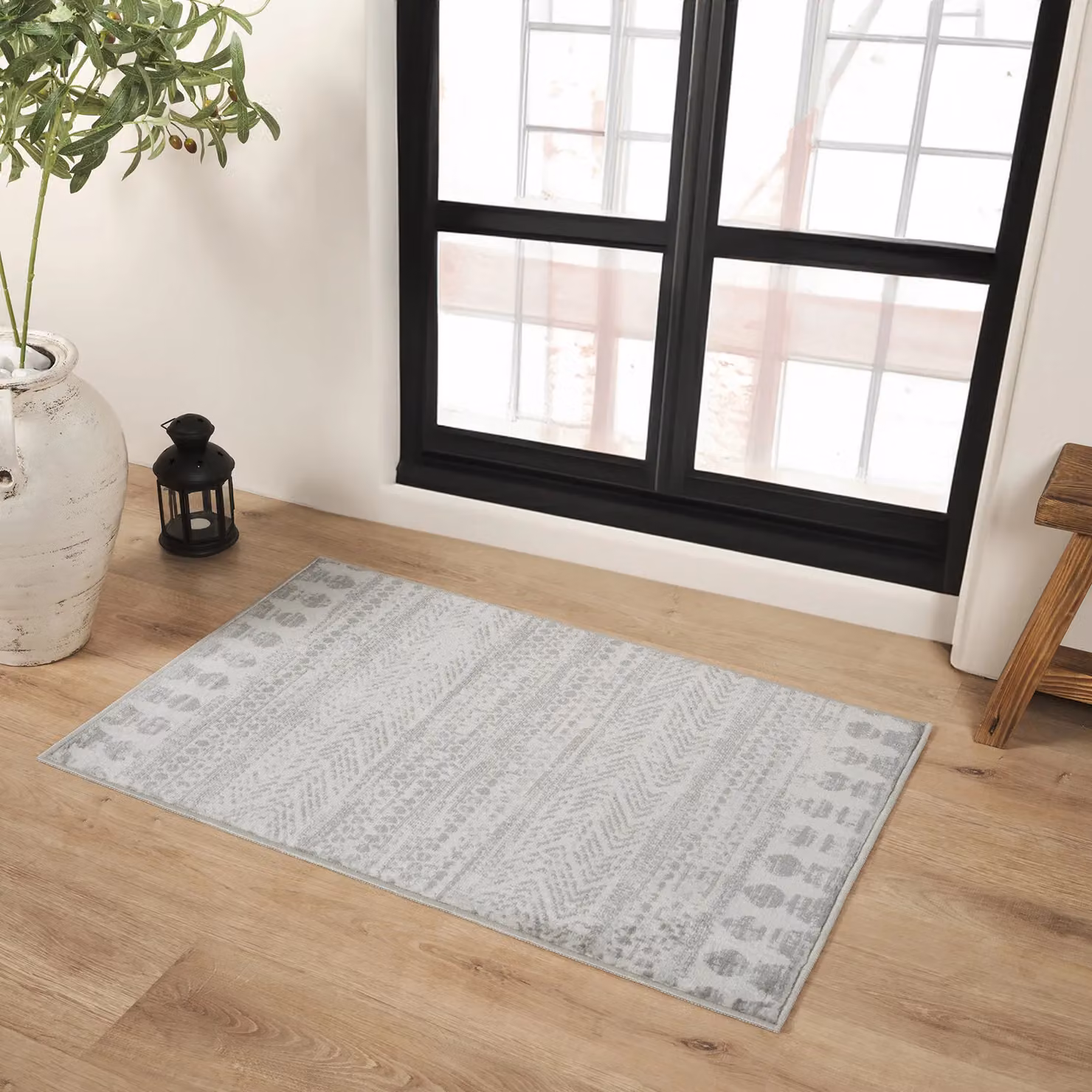 Livabliss Roma Modern Abstract Rug in Grey, White and Beige, W: 200 cm, D: 275 cm – 4