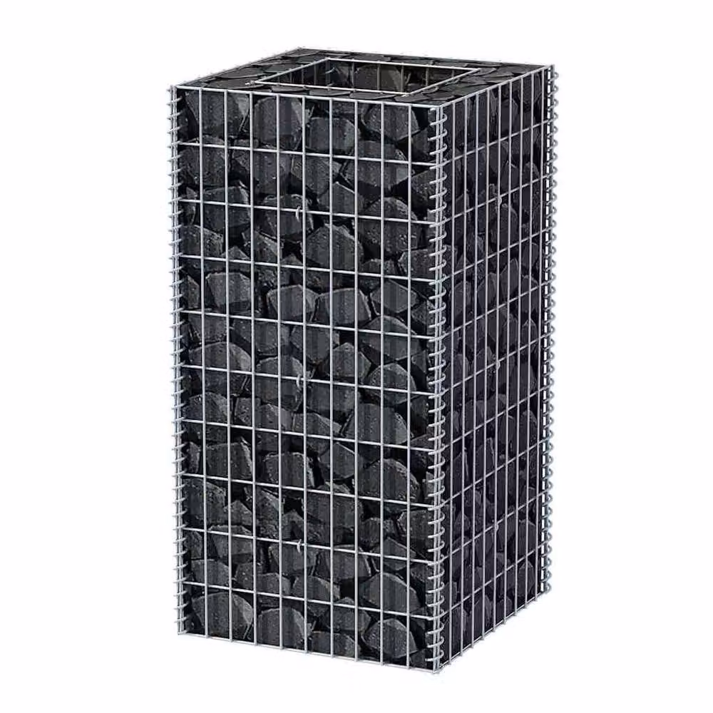 Berkfield Home Silver Galvanised Steel Stone Gabion Raised Bed, W/D/H: 50 x 50 x 100 cm – 3