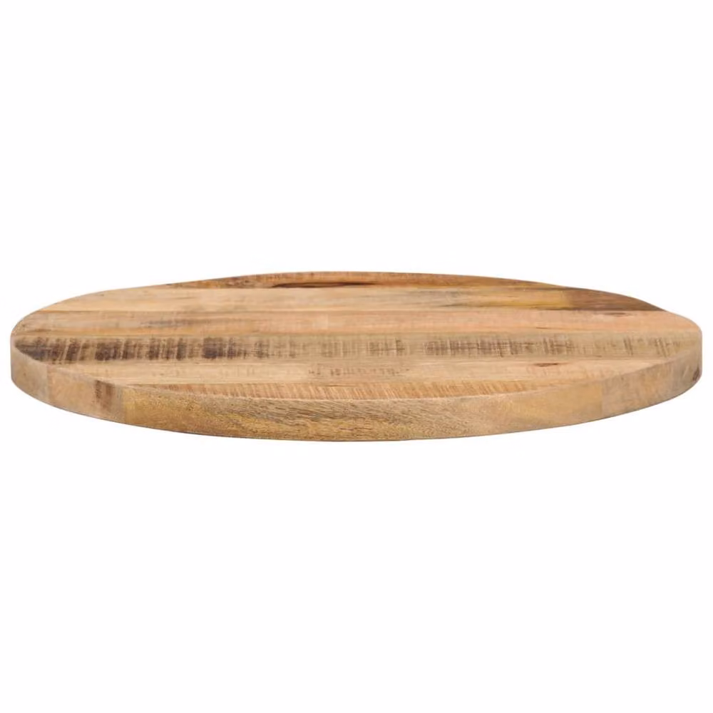 Berkfield Home Round Solid Wood Rough Mango Table Top, Brown, Diameter: 50 cm, Height: 3.8 cm – 2