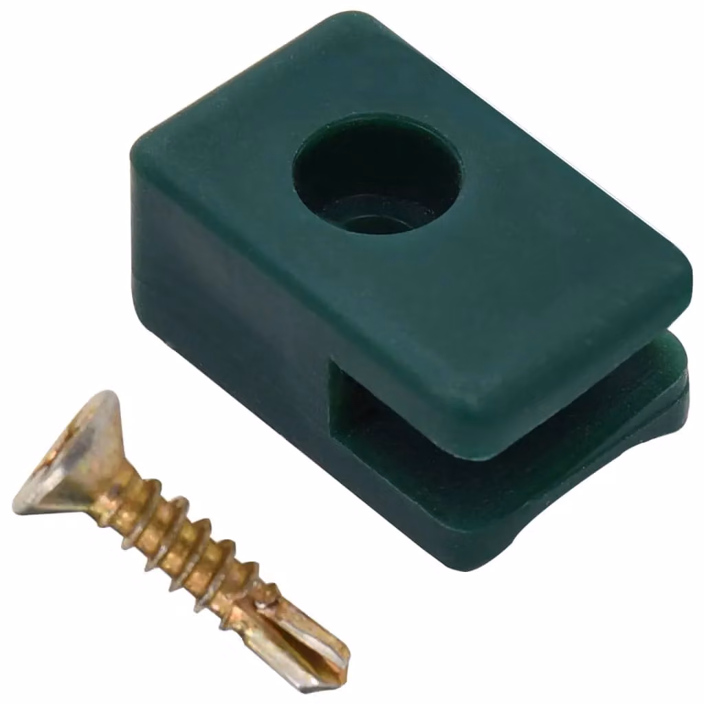 Berkfield Home Garden Fence Wire Holder and Screw Set, 100 Pieces, Green – 2