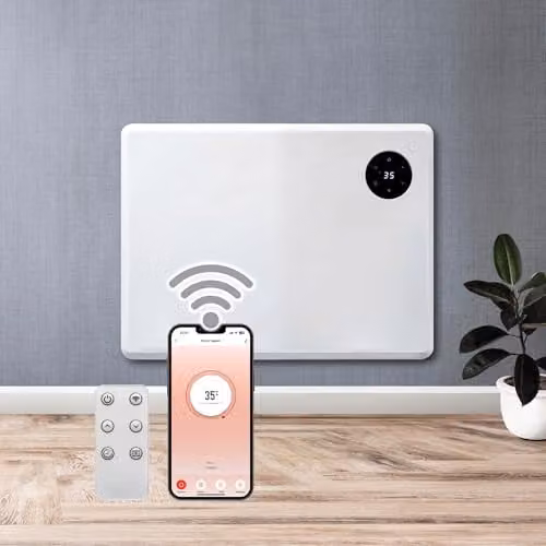 Purus 1000W WiFi Smart Electric Convector Panel Heater, White, Wall Mounted or Freestanding – 1