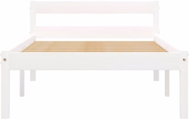 Berkfield Home Modern White Solid Pine Wood Bed Frame W/D/H: 90 x 200 cm