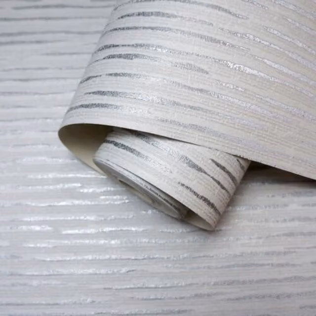 Holden Decor Dash Stripe Abstract Wallpaper in Silver, White and Grey