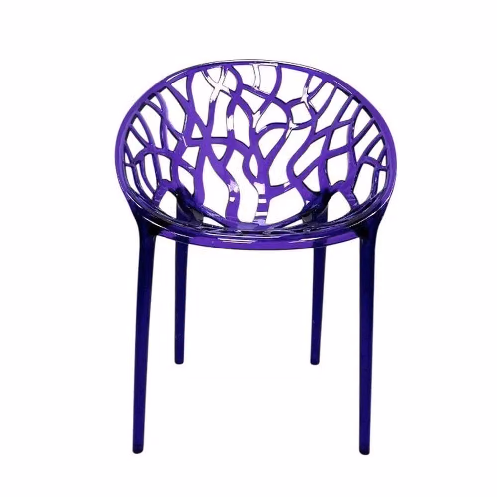 NESTLUNE Set of 2 Purple Acrylic Stacking Chairs – 2
